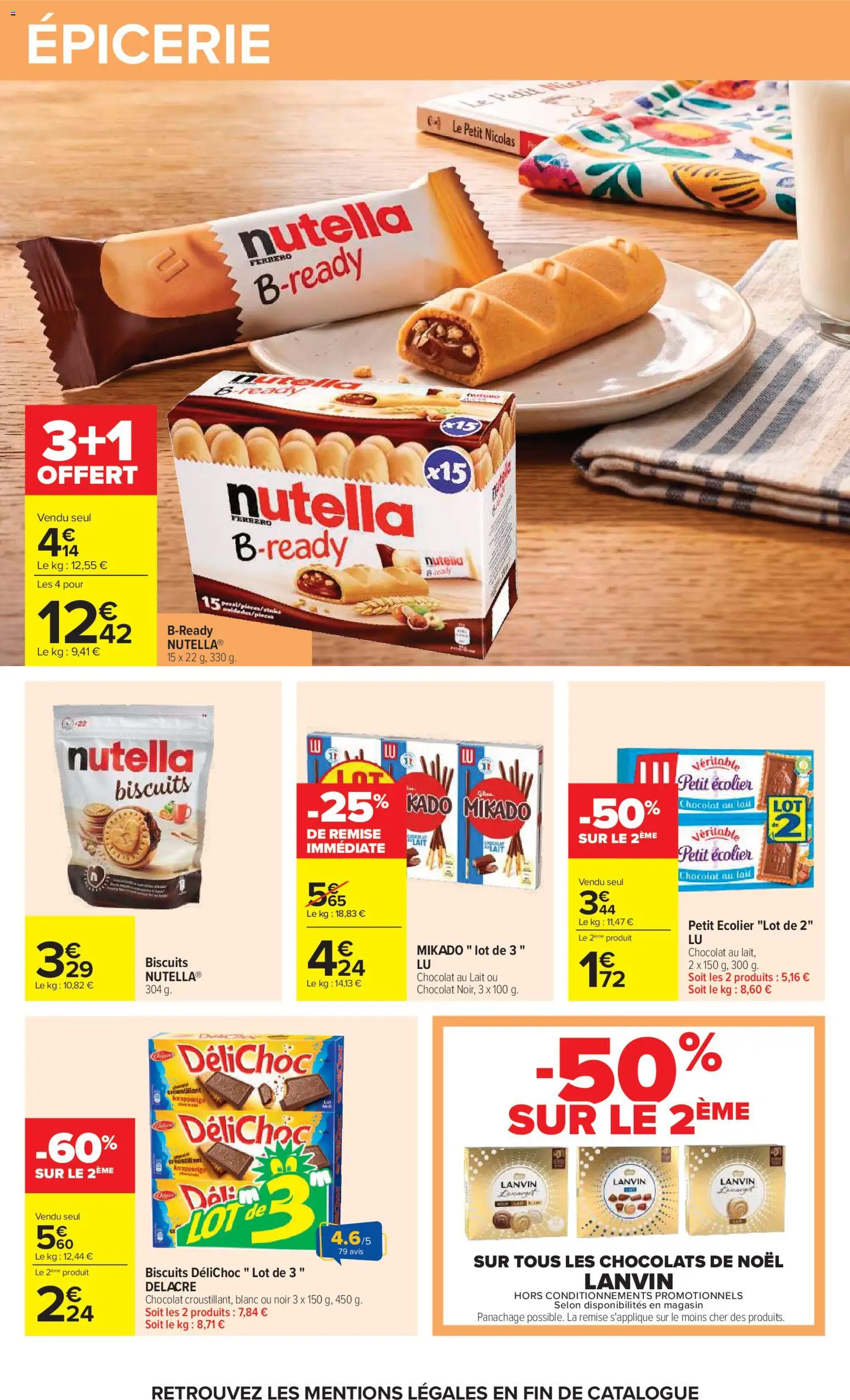 Prévisualisation de Carrefour Vos promos du quotidien du magasin Carrefour formulaire valide 27/10/2026 - Chocolat, Nutella, Lait, Mikado, Biscuits, Chocolats de noël, Petit écolier, Chocolat au lait