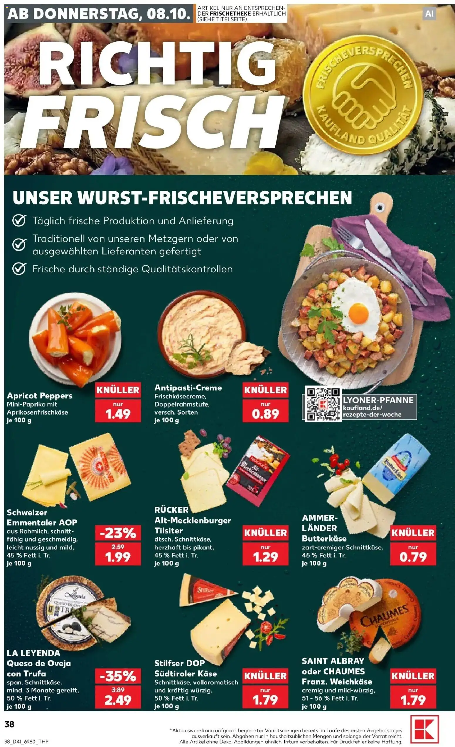 Vorschau von dem Prospekt des Geschäftes Kaufland, gültig ab dem 08.10.2026 - Käse