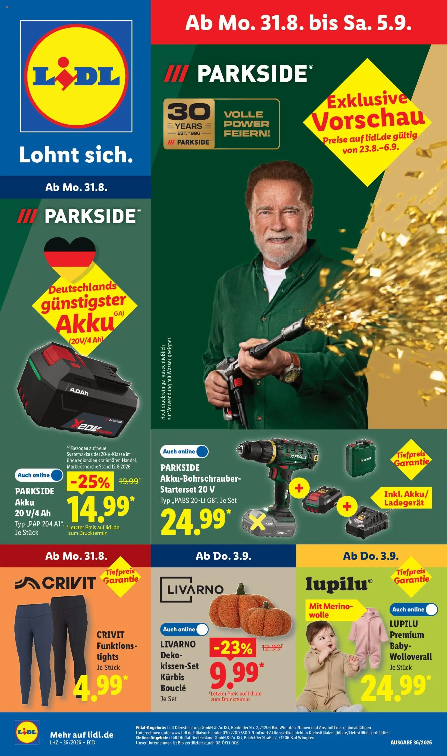 Vorschau von dem Prospekt des Geschäftes Lidl, gültig ab dem 31.08.2026