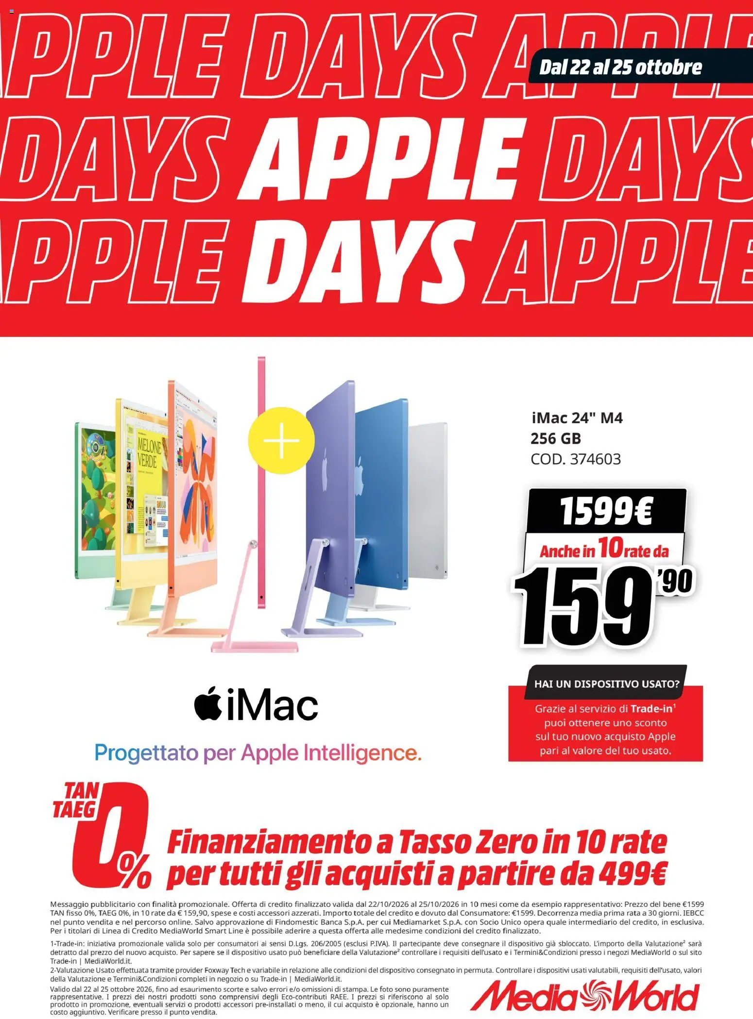 Anteprima dell'opuscolo Media World volantino Apple Days dal negozio Media World valido da 22/10/2026 - Melone