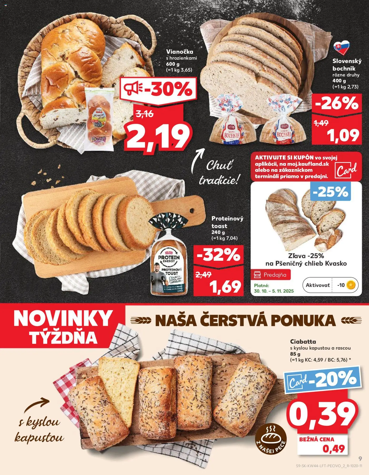 Náhľad Kaufland letáku platného od 30.10.2025 - Protein, Chlieb, Vianočka