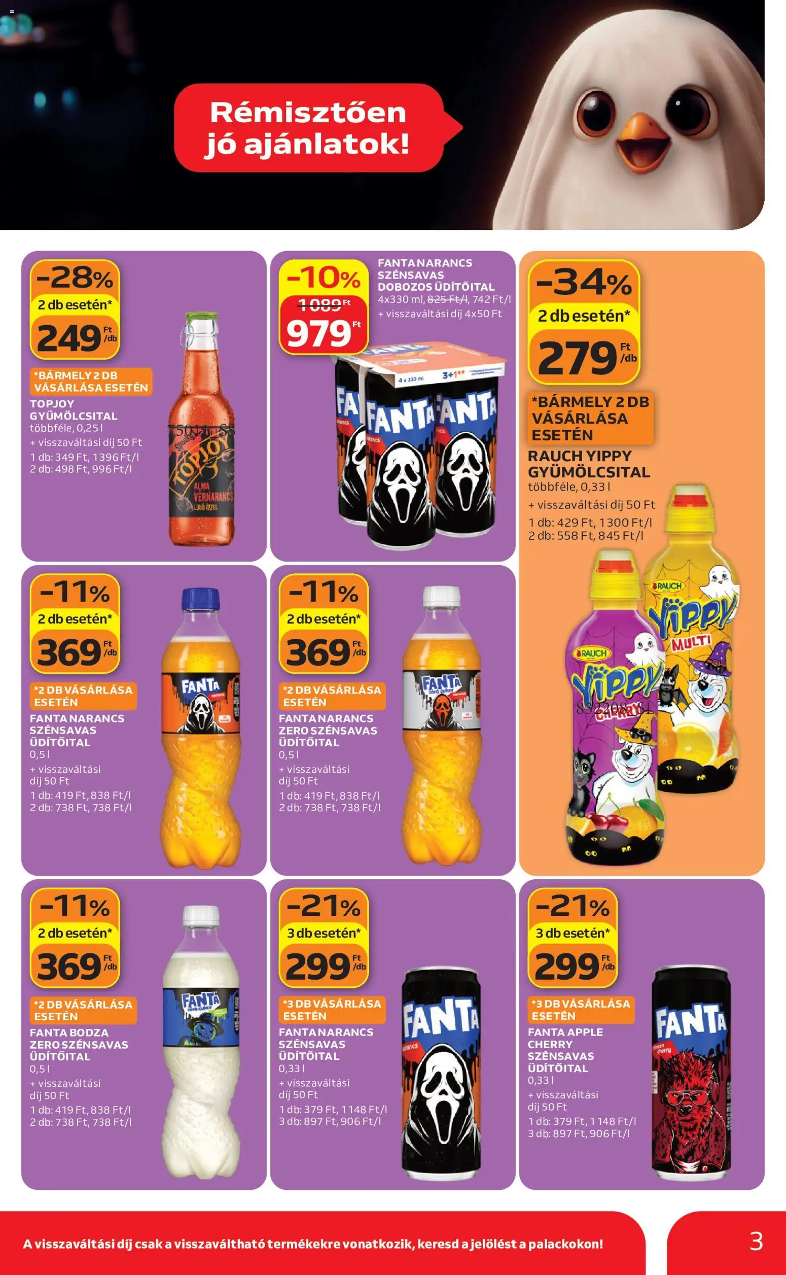 Auchan - Auchan Halloweeni ajánlatok megtekintése, amely érvényes 2026.10.22.-től - Alma, Fanta, Topjoy, Narancs, Vérnarancs, Üdítőital, Gyümölcsital, Rauch