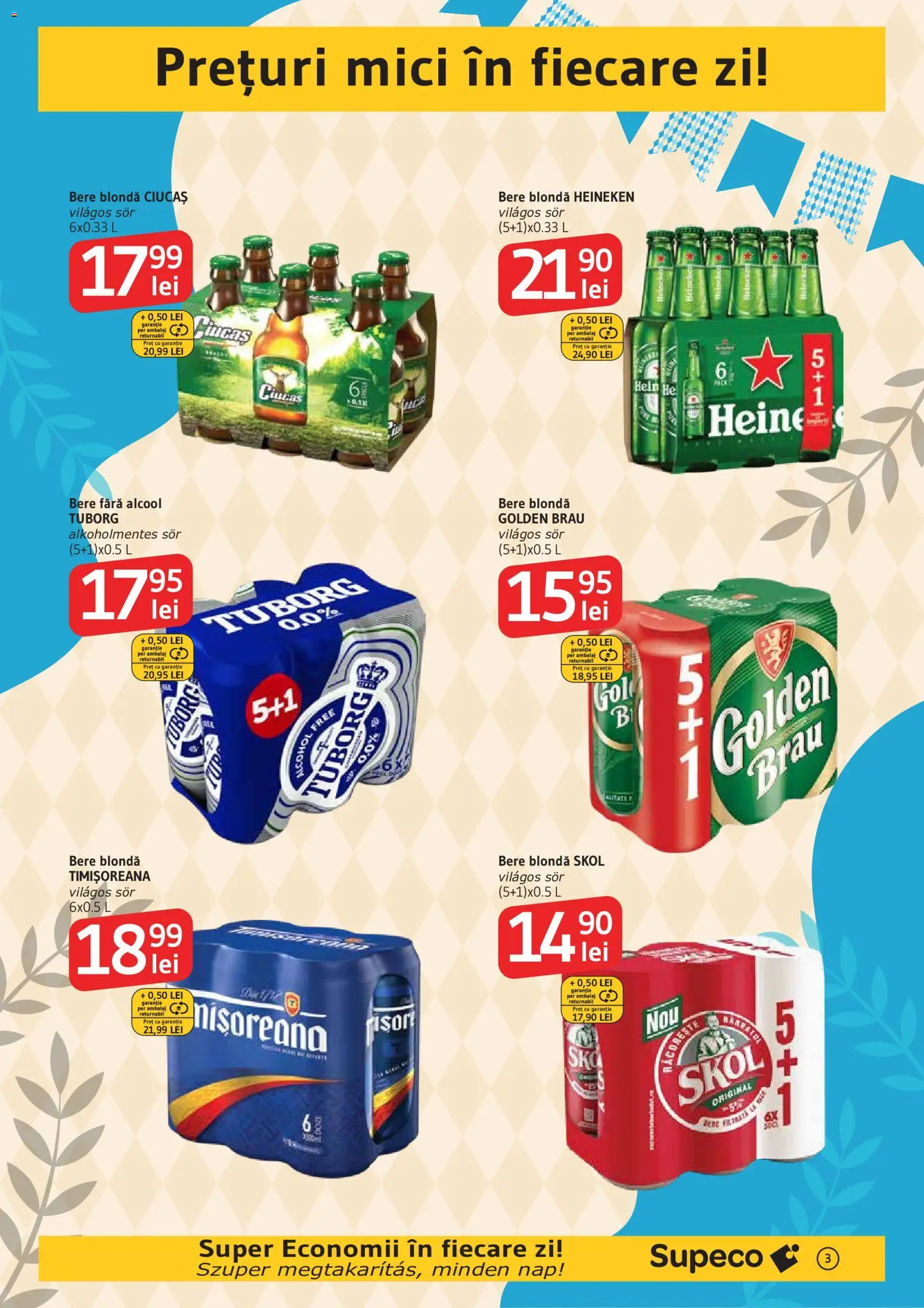 Previzualizarea de cataloage: Supeco Supeco Catalog Bilingv Bere & Chips & Petfood valabil de la 24.09.2026 - Mici, Bere, Bere fara alcool, Golden Brau