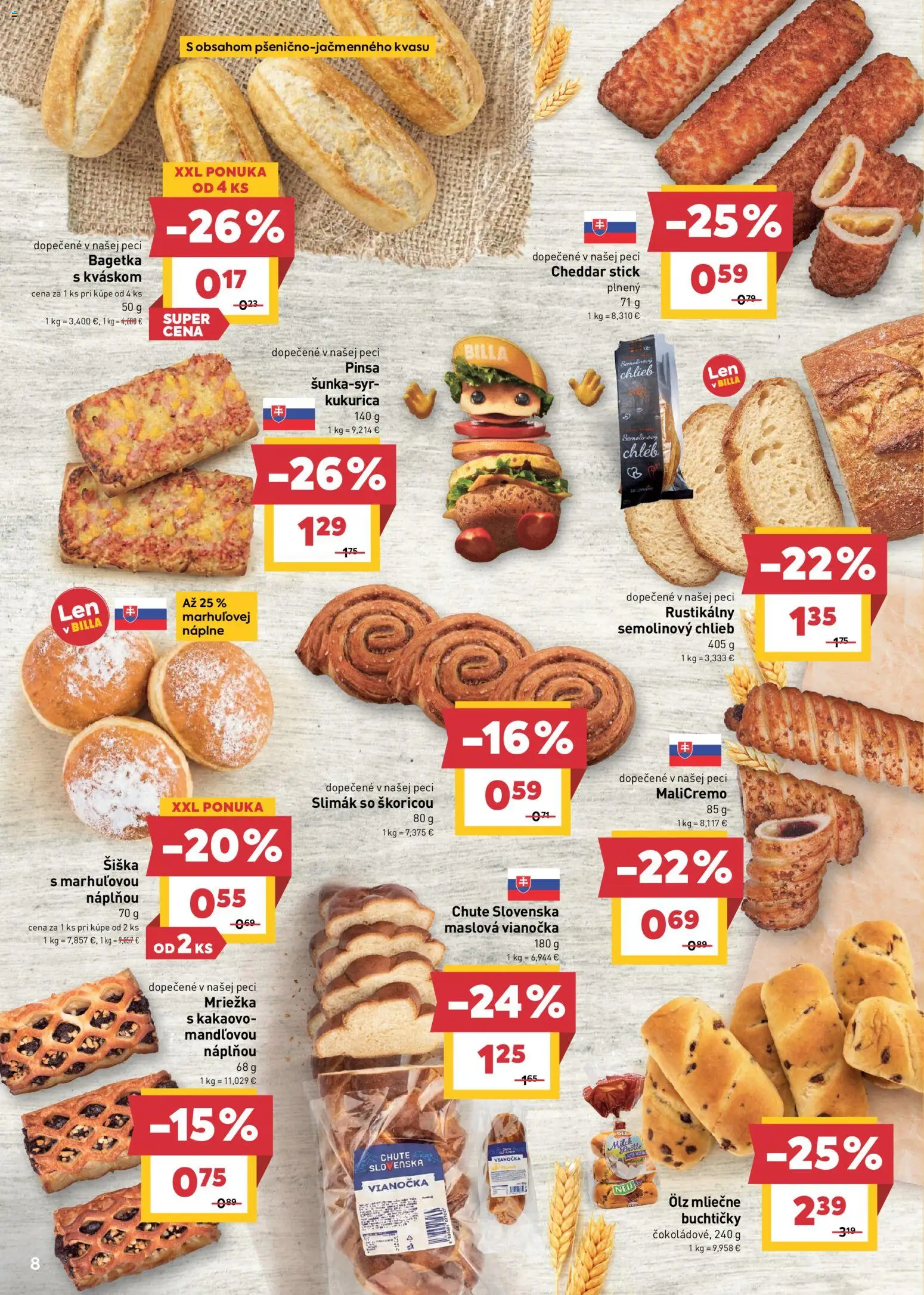 Náhľad Billa letáku platného od 21.10.2026 - Pizza, Chlieb, Kukurica, Pec, Šiška, Cheddar, Vianočka