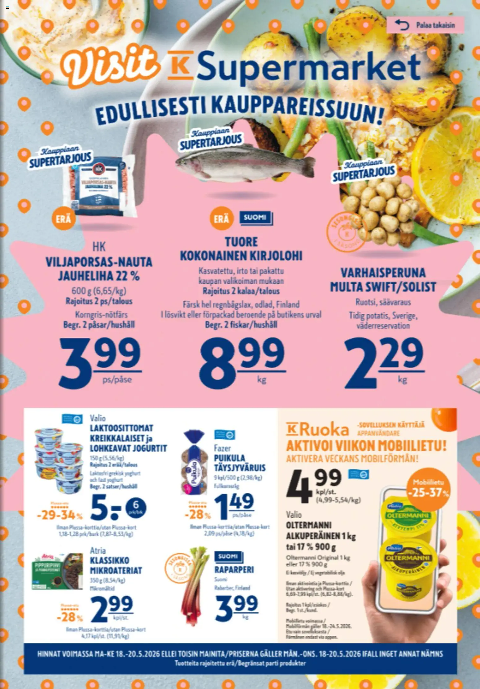 Kaupan K-Supermarket K-Supermarket tarjoukset esikatselu, voimassa 18/05/2026