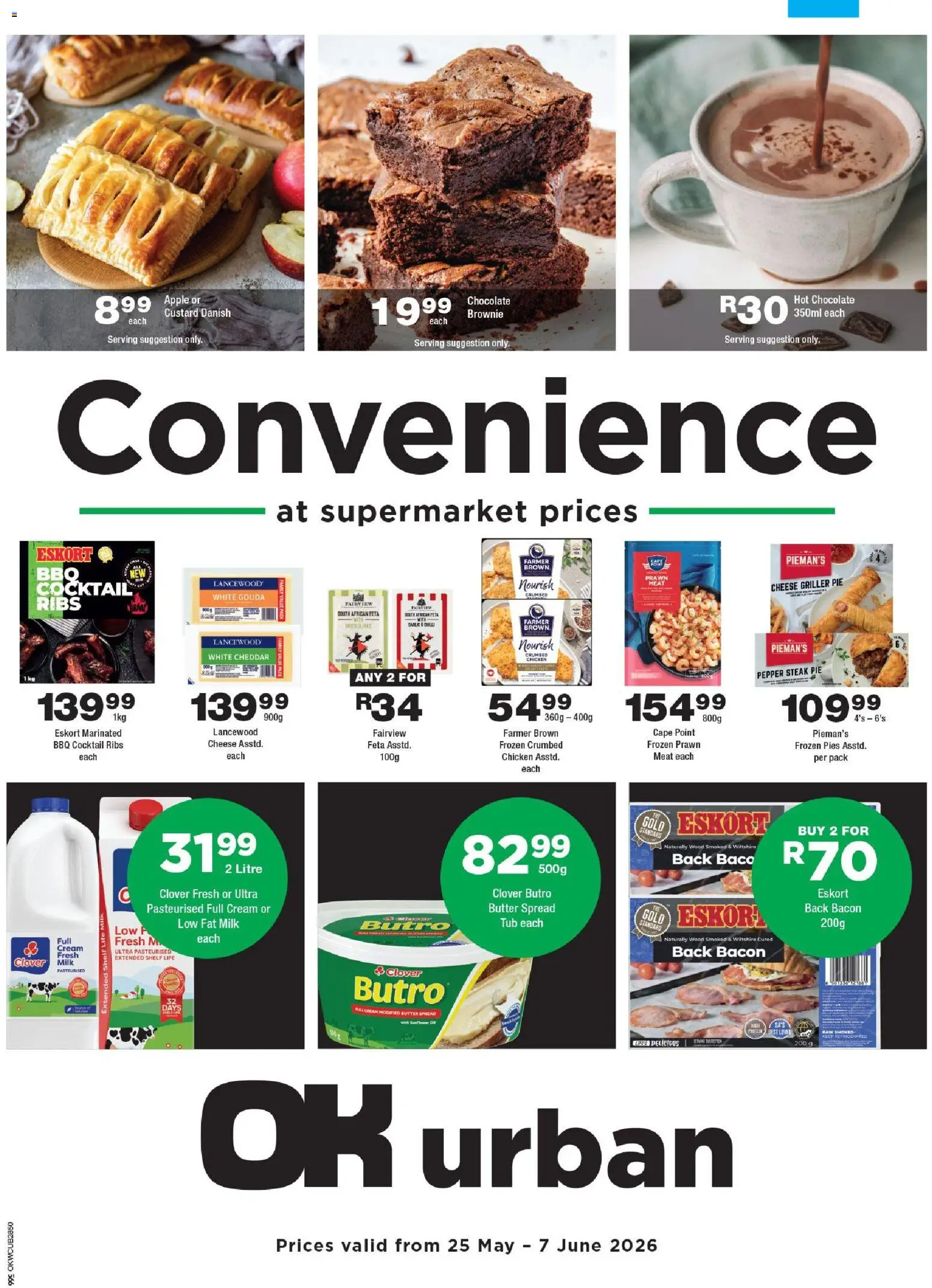 Preview of OK Foods flyer valid from 25/05/2026 - Protein, Milk, Oil, Ribs, Garlic, Griller, Chilli, Cheddar
