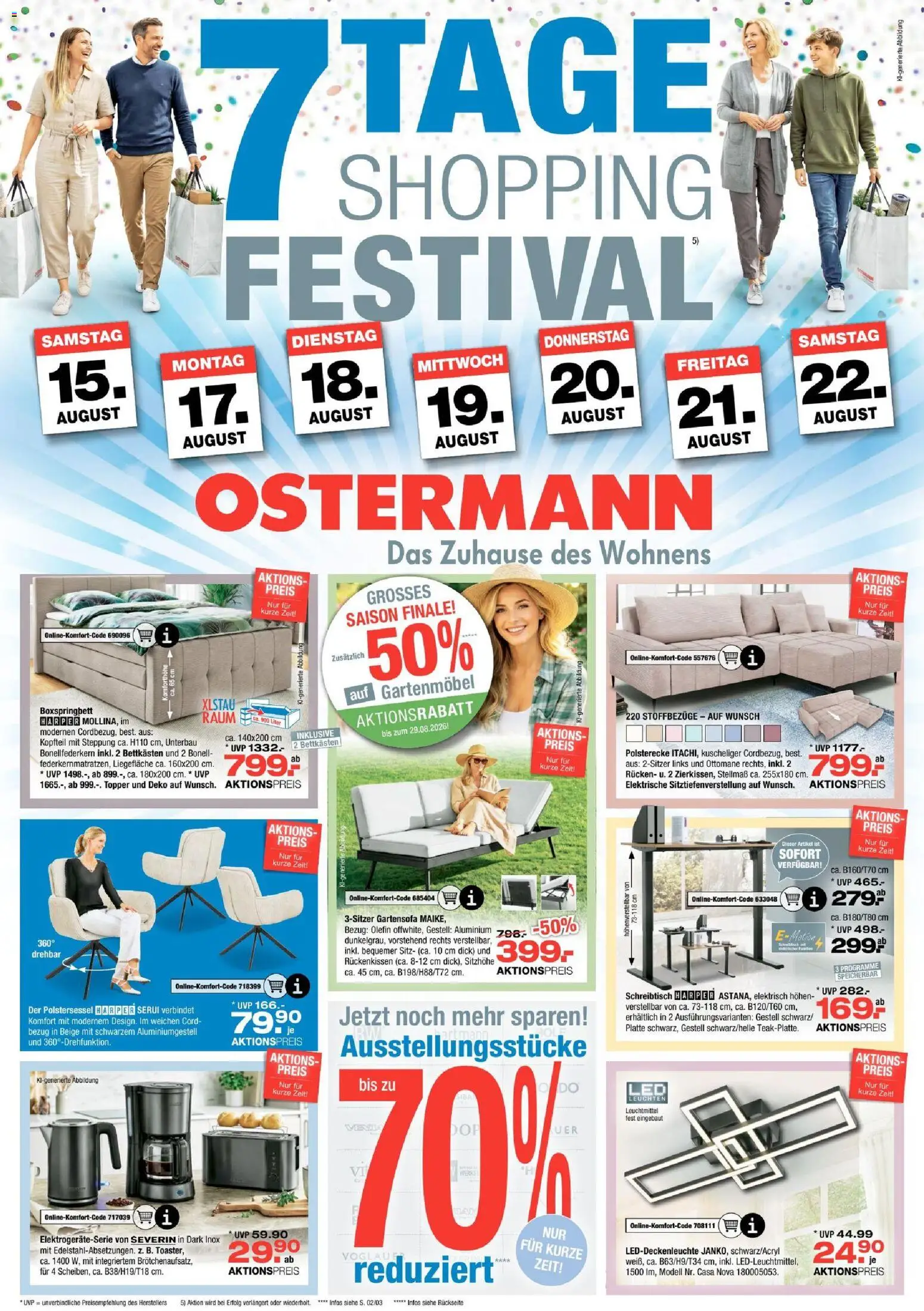 Vorschau von dem Prospekt des Geschäftes Ostermann, gültig ab dem 15.08.2026 - Boxspringbett, Gartenmöbel, Topper