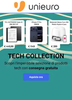 Anteprima del volantino Volantino Unieuro - Tech Collection valido a partire dal 09/09/2026