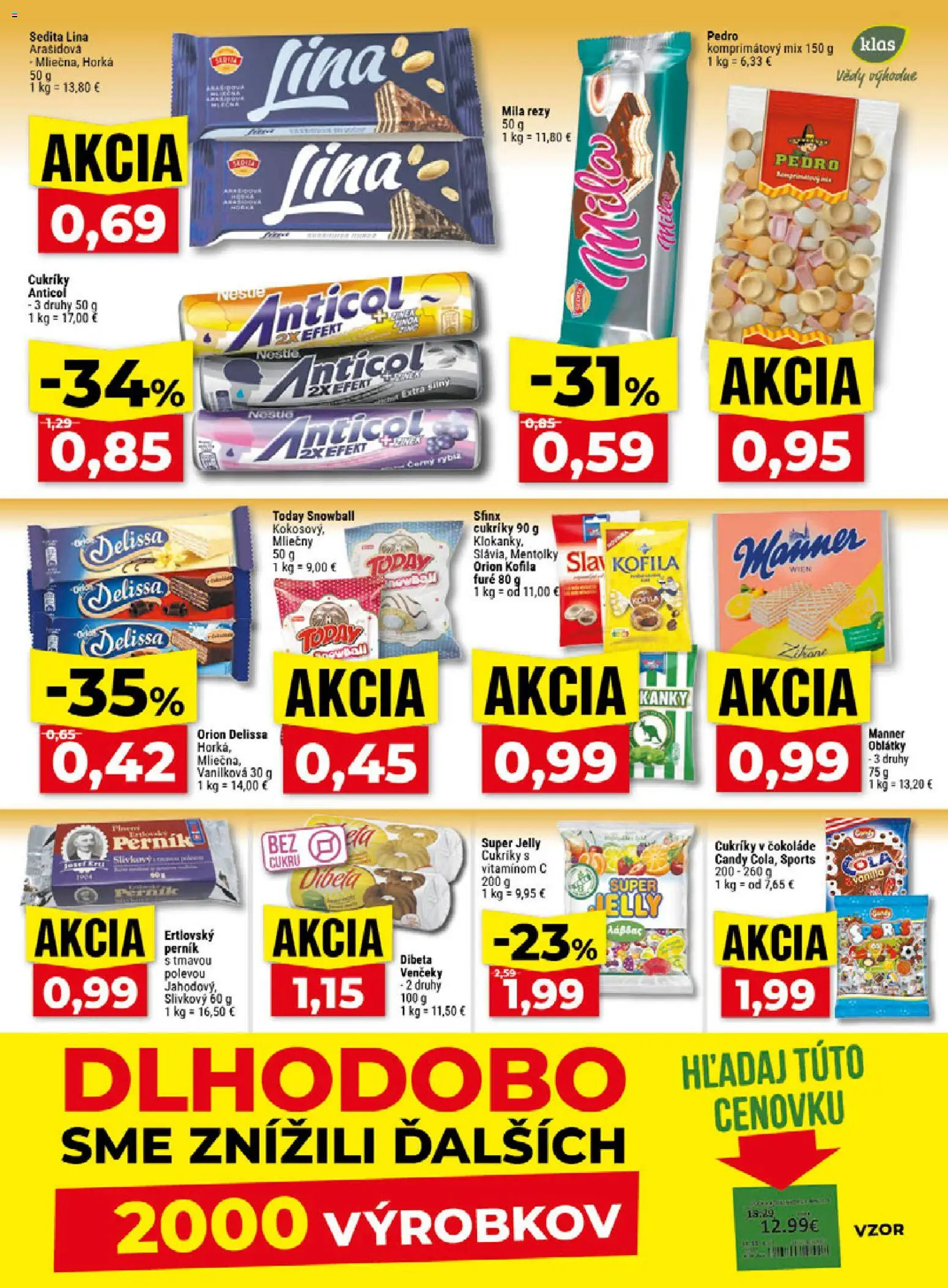 Náhľad Klas letáku platného od 07.09.2026 - Mila, Cola, Venčeky, Cukríky, Oblátky