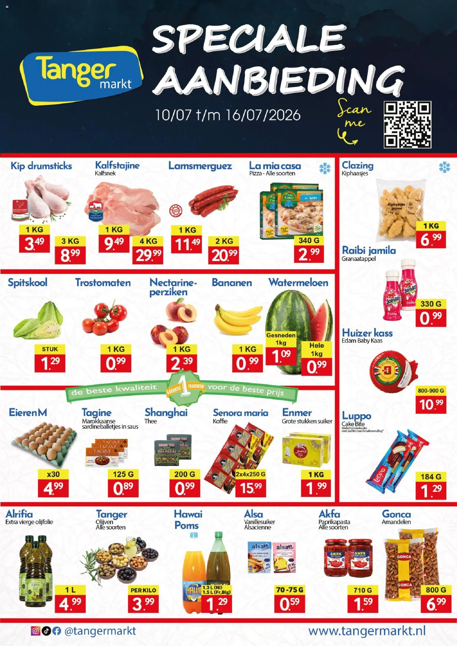 Voorbeeld van Tanger Markt folder van winkel Tanger Markt geldig vanaf 10-07-2026 - Koffie, Kaas, Kip, Thee, Cake, La, Granaatappel, Vanillesuiker