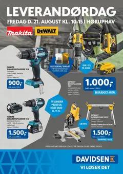 Eksempel på tilbudsavis Davidsen - Makita-Dewalt Høruphav fra butik Davidsen gyldig fra 21/08/2026