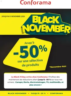 Prévisualisation de Conforama Black Friday Annonce du magasin Conforama formulaire valide 26/10/2026