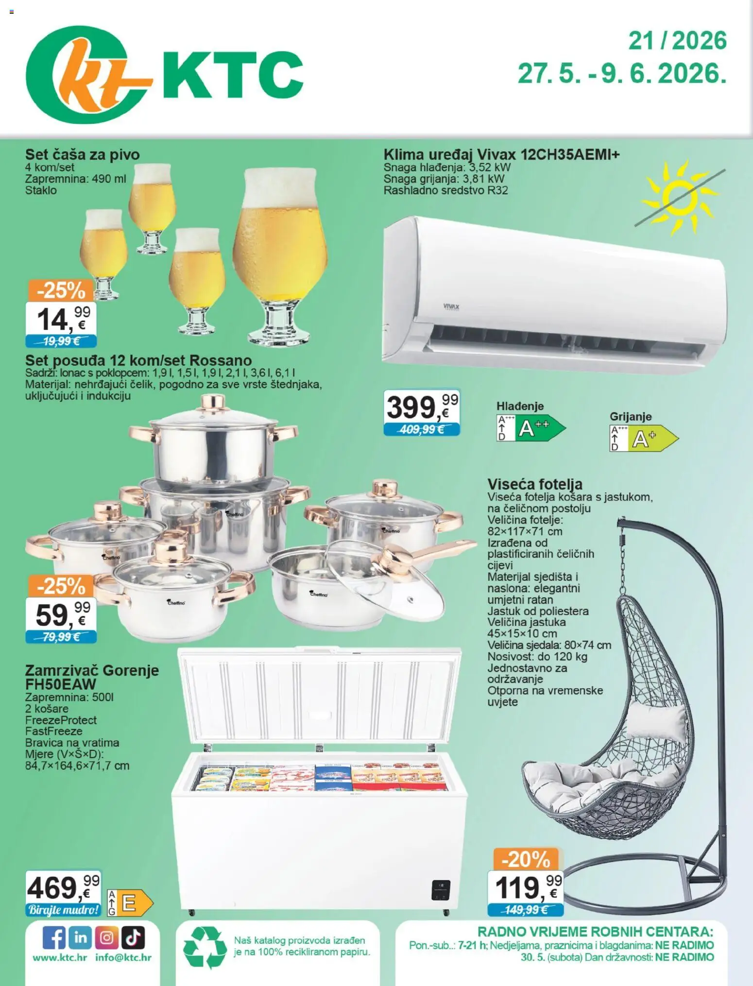 Pregled letka KTC - Katalog tehnike i posuđa trgovine KTC vrijedi od 27.05.2026