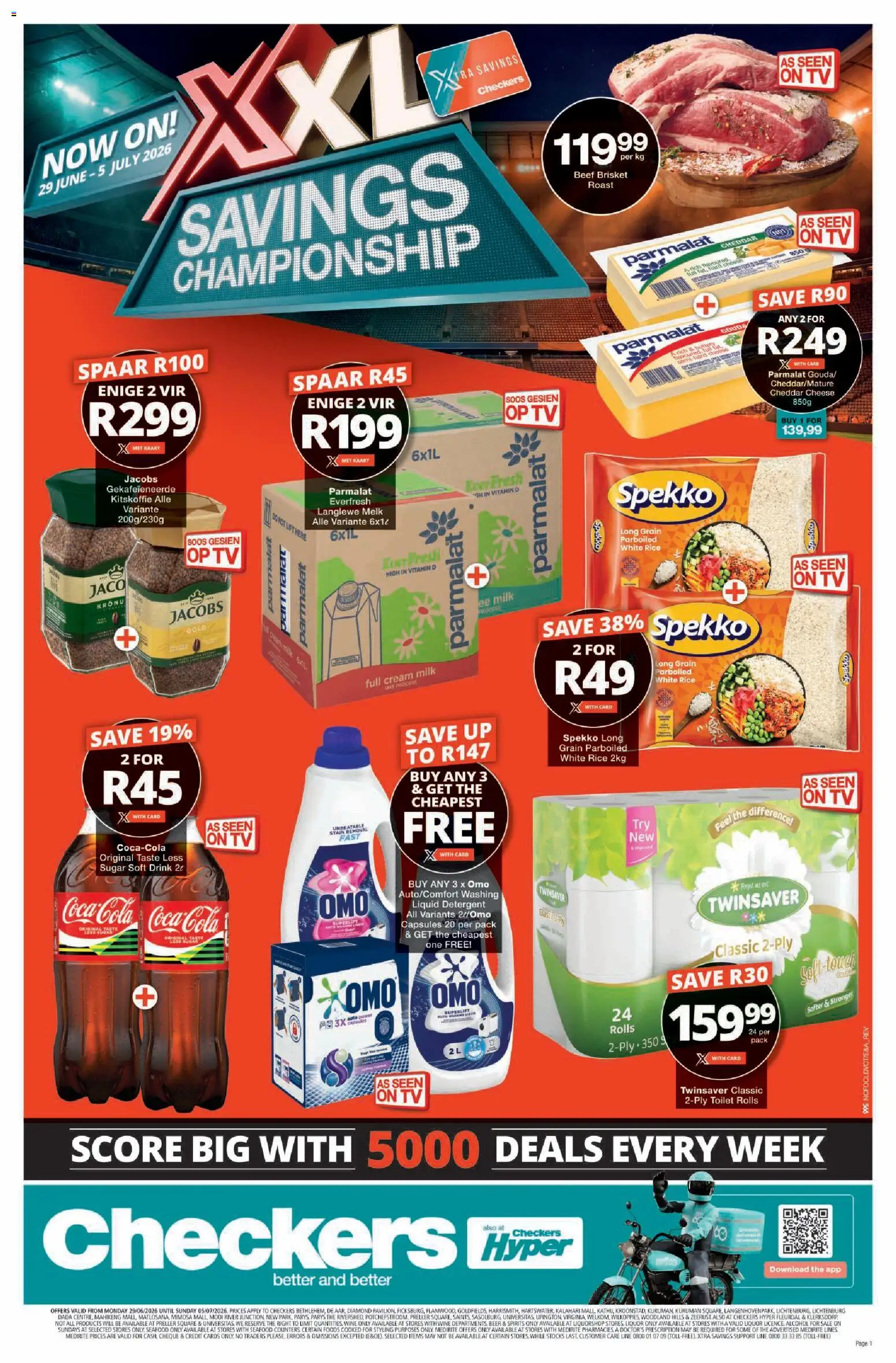 Preview of Checkers flyer valid from 29/06/2026 - Alcohol, Toilet, Wine, Cheese, Beer, Cream, Detergent, Cheddar