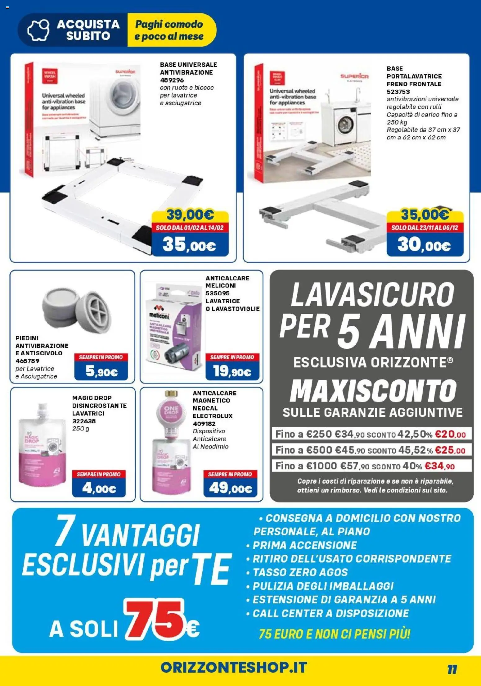 Anteprima dell'opuscolo Orizzonte volantino Elettro dal negozio Orizzonte valido da 01/11/2026 - Lavatrice, Asciugatrice, Lavastoviglie, Anticalcare