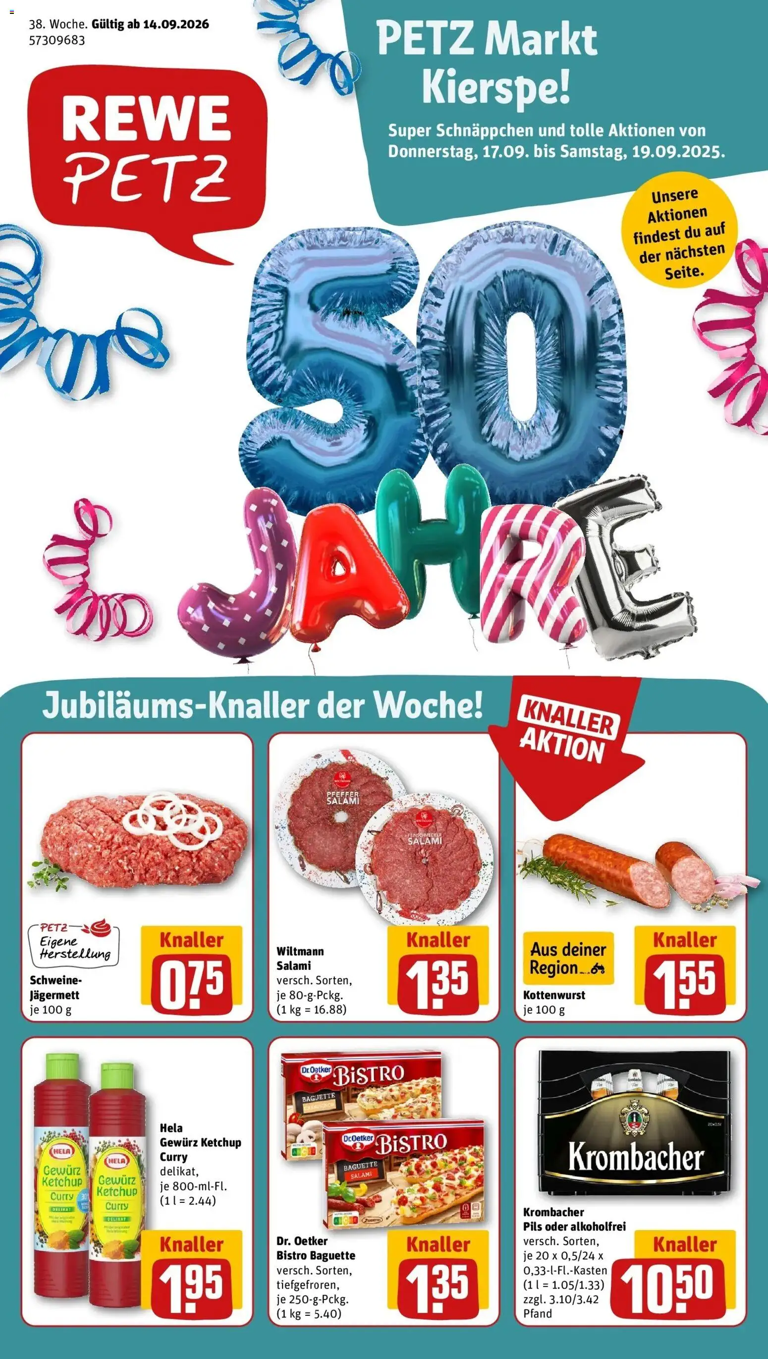 Vorschau von dem Prospekt des Geschäftes Rewe, gültig ab dem 14.09.2026
