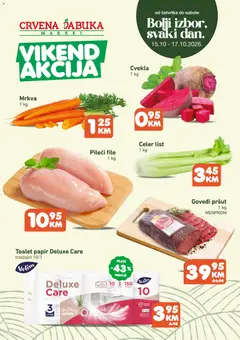 Pregled letka Crvena jabuka vikend akcija trgovine Crvena jabuka vrijedi od 15.10.2026